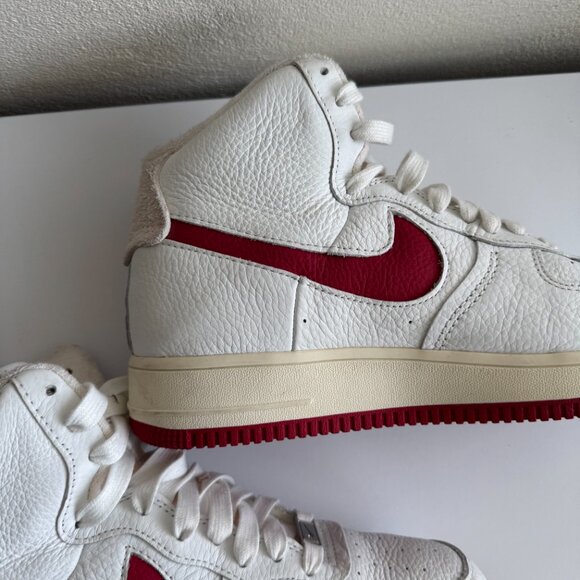 Nike Air Force 1 Mid '07 White University Red Sneakers Size 10 - Picture 7 of 13